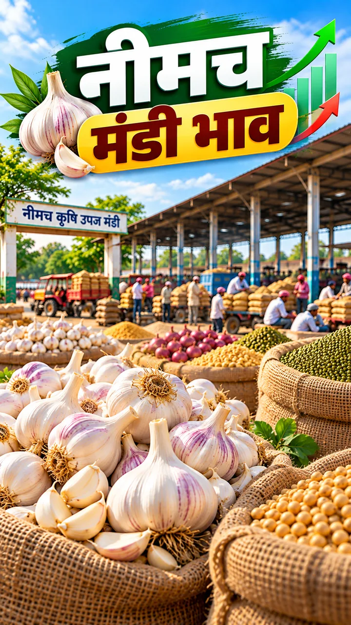 आज का नीमच मंडी भाव (03-10-2026): लहसुन, सोयाबीन व गेहूं में जोरदार तेजी